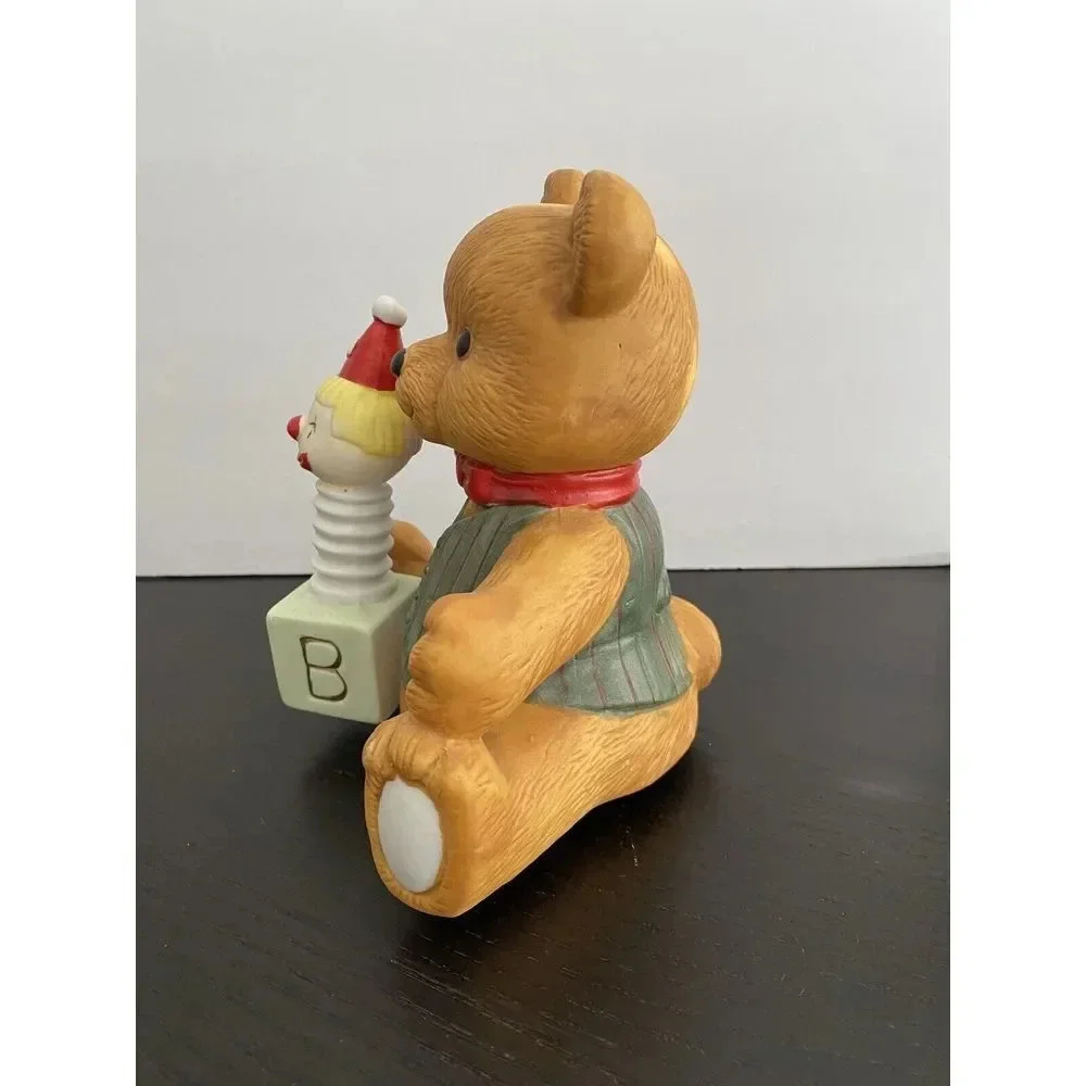 Vintage Christmas TEDDY BEAR and JACK IN BOX MUSIC BOX--TOYLAND‎